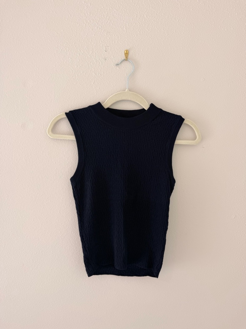 Zara Sleeveless Ribbed Tank - Navy